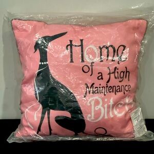 NWT Chic & Unique Pink Novelty Throw Pillow
